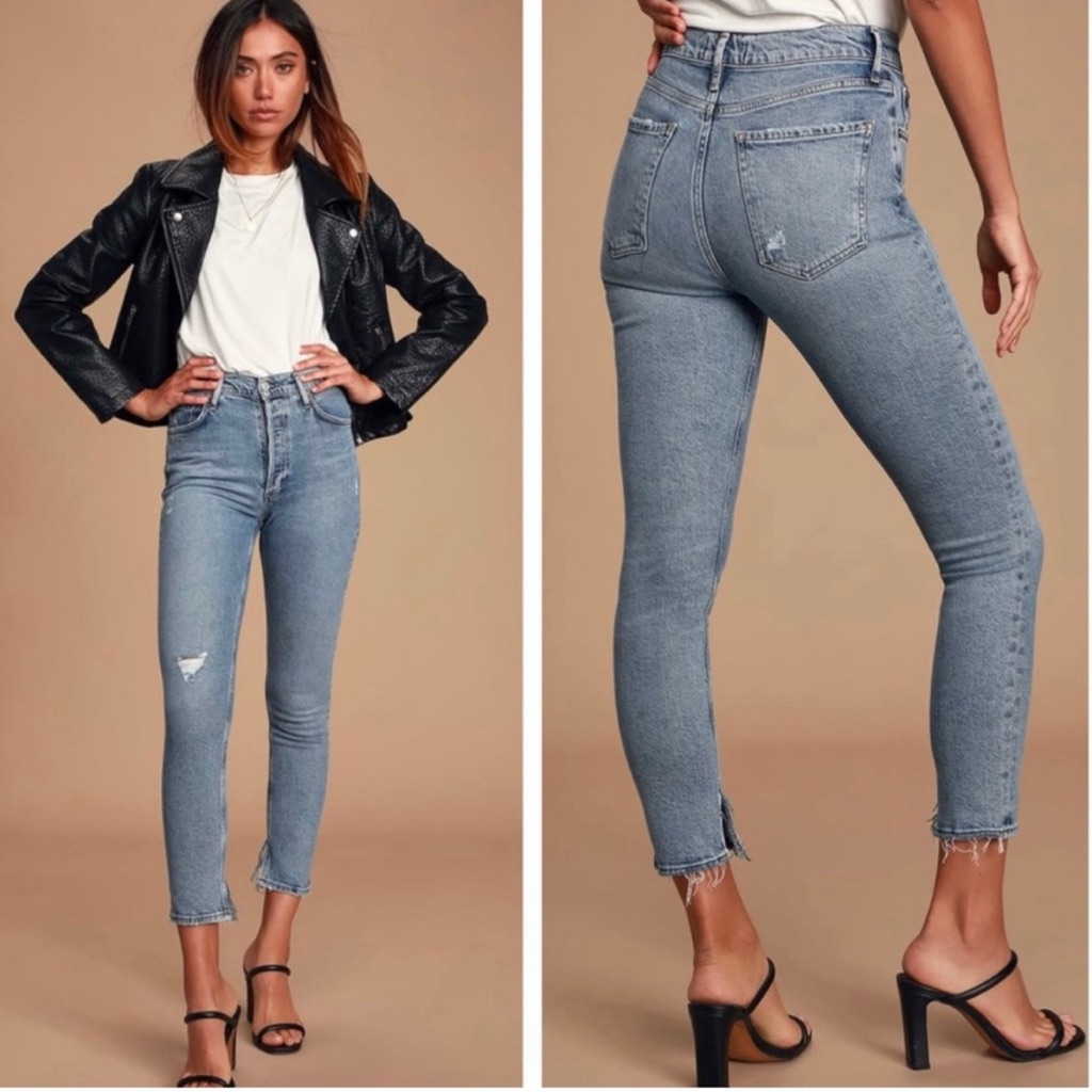 Agolde Nico High Rise Slim Jeans In Headlines